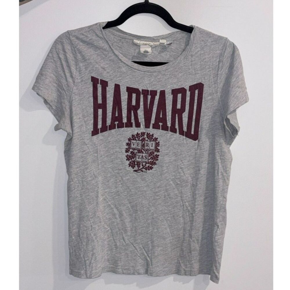 Harvard L.O.G.G. x H&M Gray Graphic Tee Women’s Medium